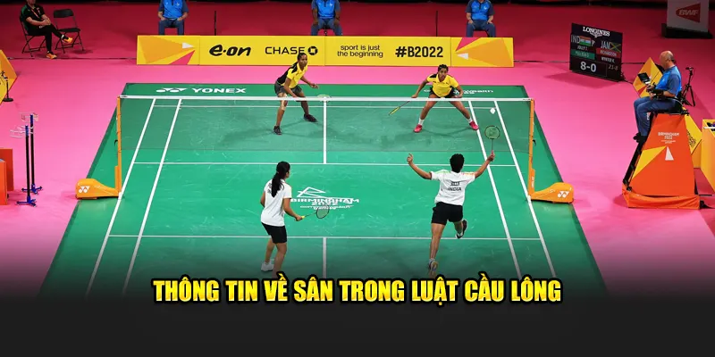 Thông tin về sân trong luật cầu lông